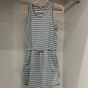 HYFVE small gray and white striped summer dress. Like new